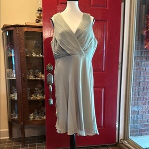 J. Crew Green Ruched Wrap Midi Dress